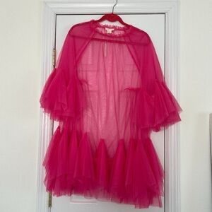 NWOT Anthropologie Pink Bell Sleeve Layering Babydoll Dress/Shirt